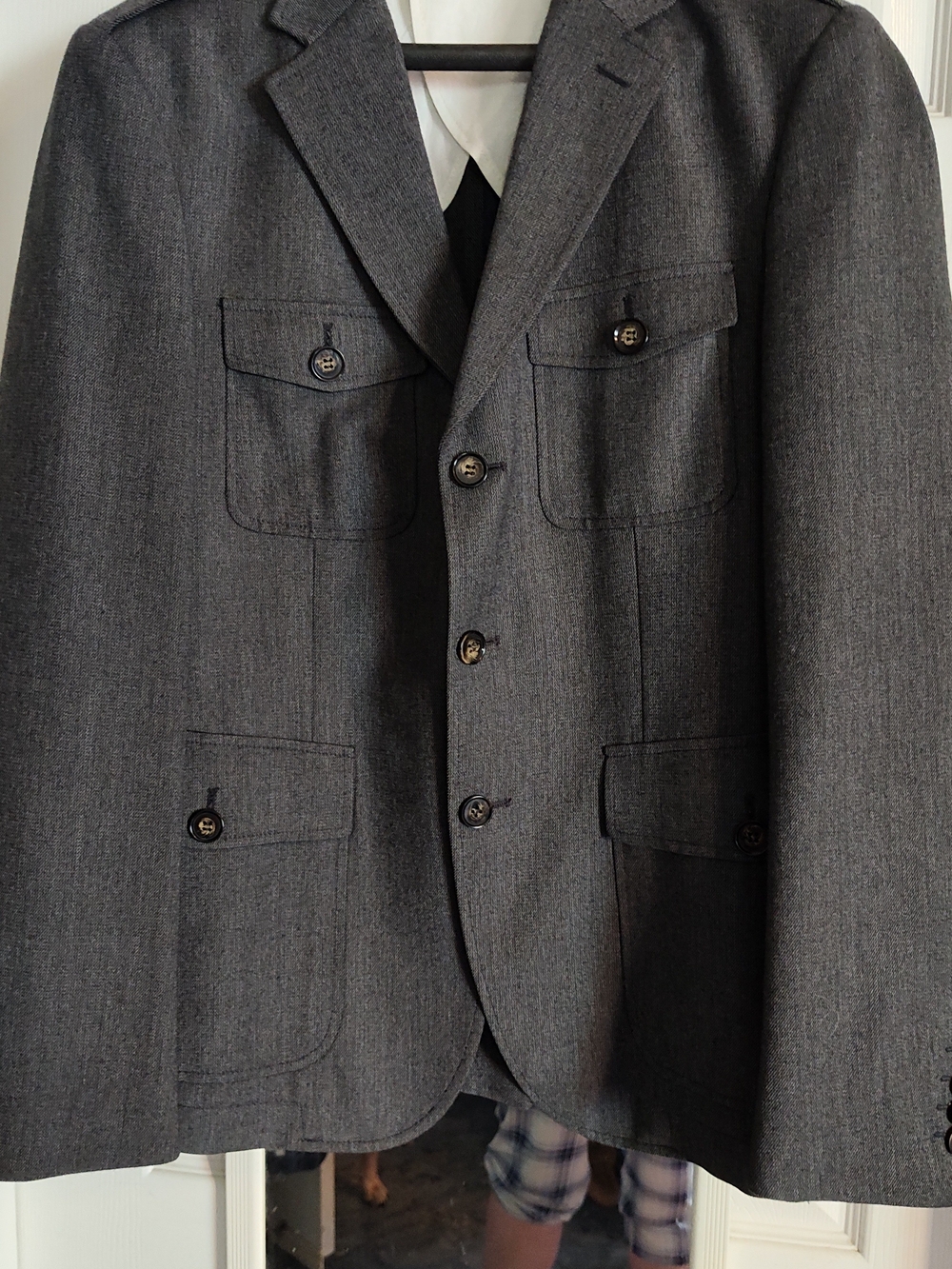 Charcoal Gray Military-Style Field Jacket